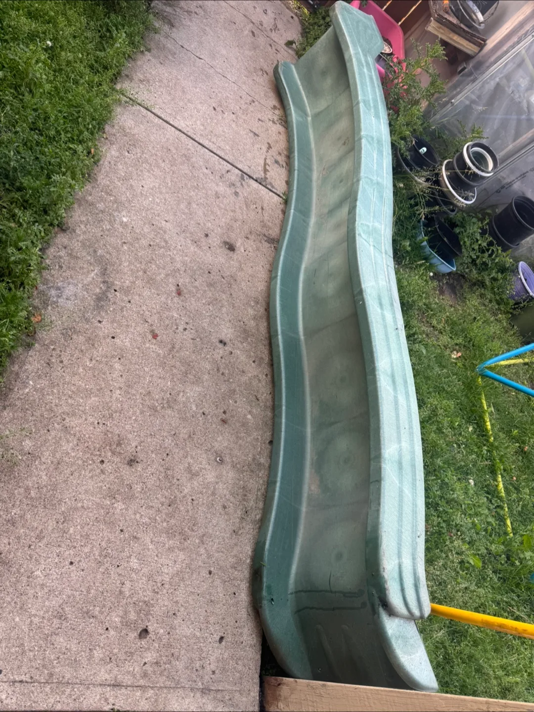 Outdoor Plastic Wave Slide, Green, Ages 3-10 thumbnail