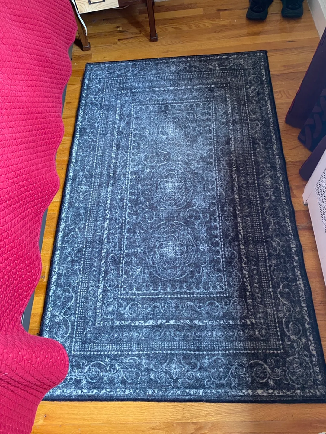 Two Matching 5’x3’ Gray/ Black Washable Rugs thumbnail