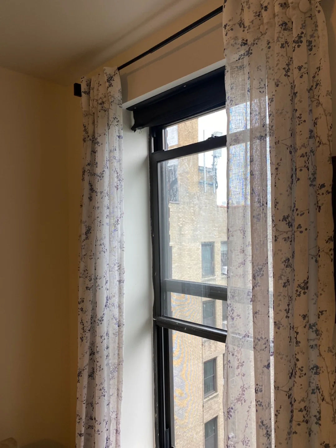 Floral Sheer Curtain Panels (4) and Curtain Rods (2) thumbnail