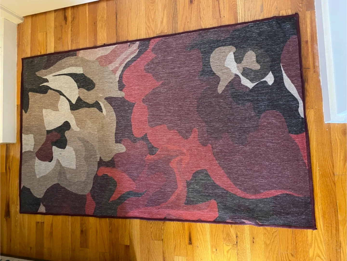 Red Abstract Floral Area Rug (3x5 ft) thumbnail