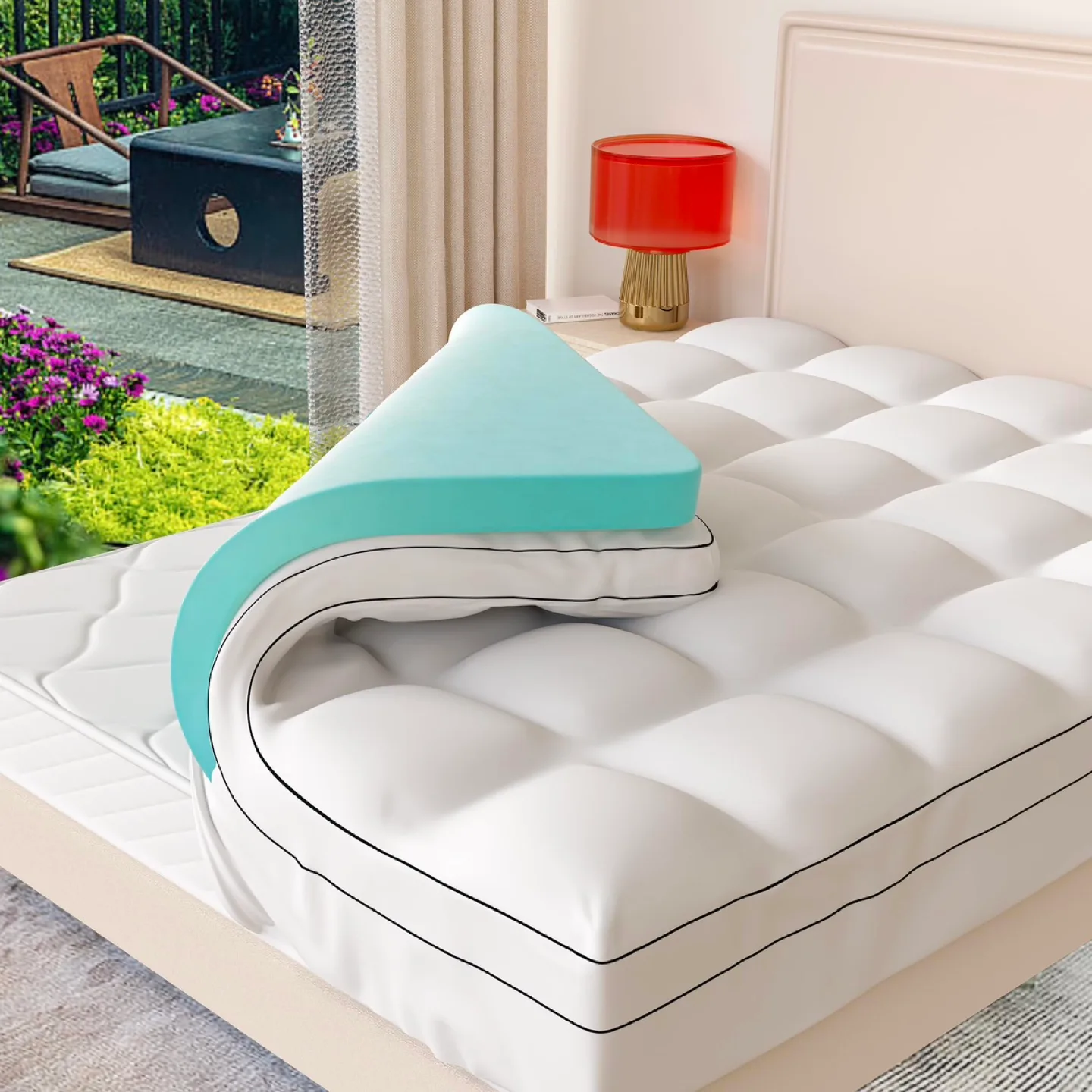 4 Inch Memory Foam Mattress Topper Queen Size thumbnail