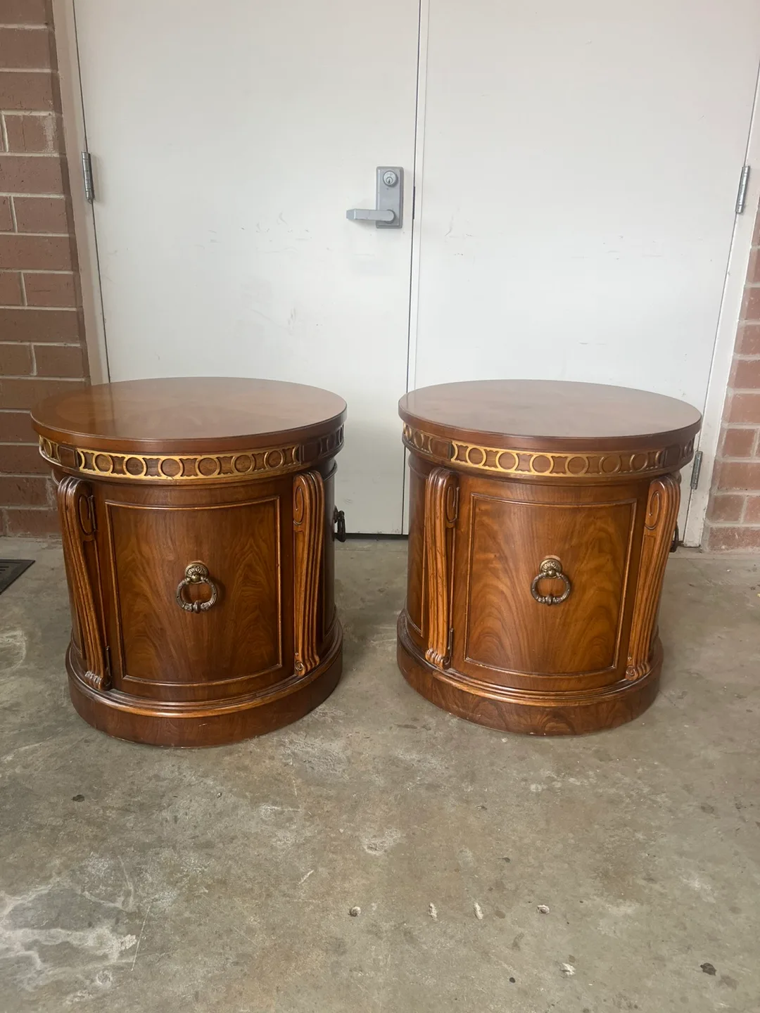 Matching Round Wooden End Tables - Set of 2 thumbnail
