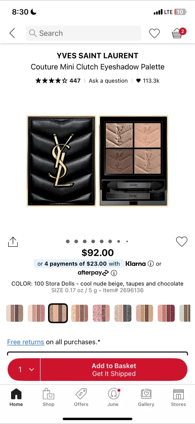 YSL Couture Mini Clutch Eyeshadow Palette - Stora Dolls image indicator(5)