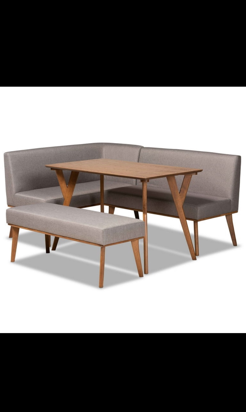 Baxton Studio Odessa Mid-Century Modern Grey Fabric