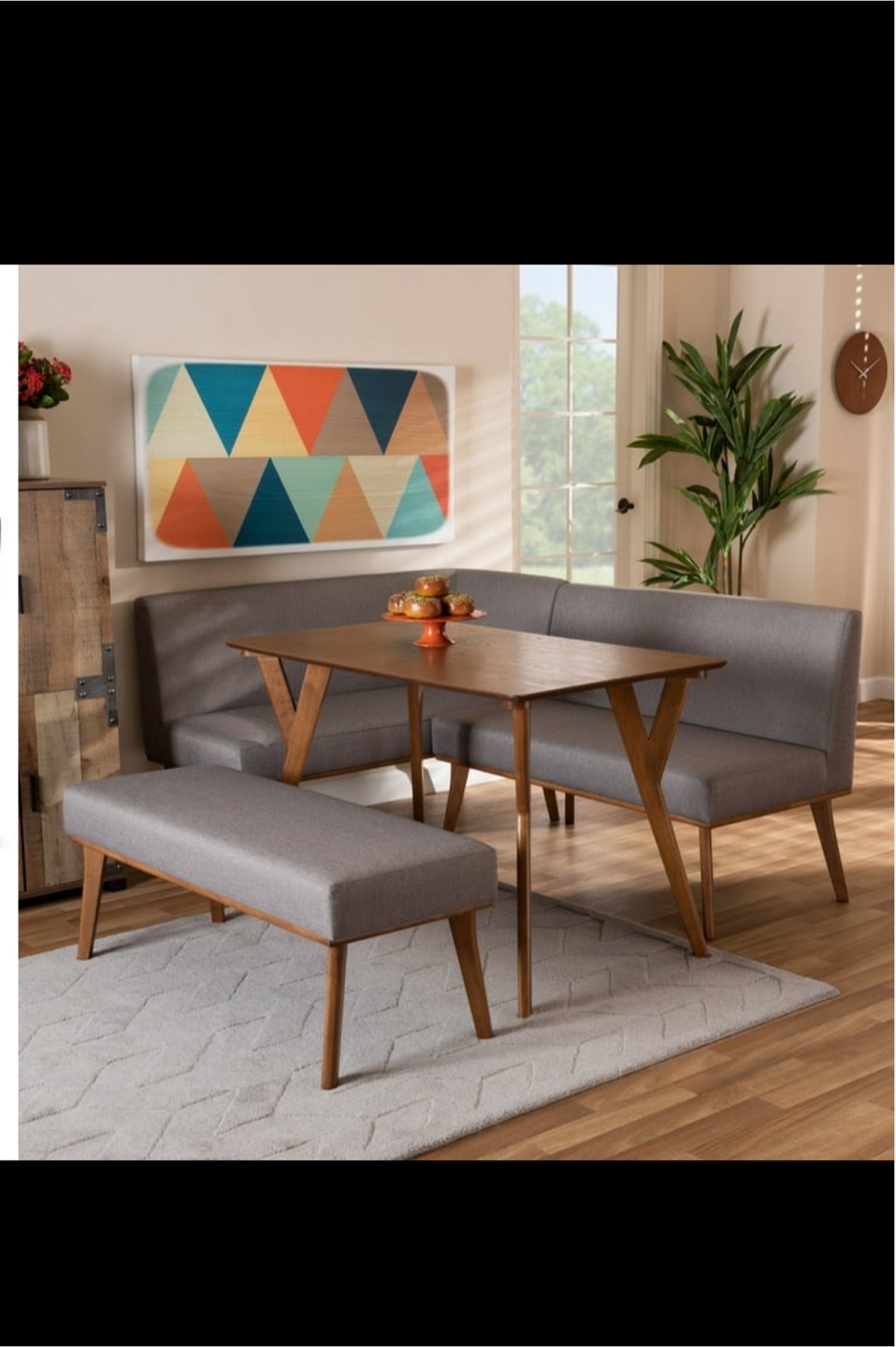 Baxton Studio Odessa Mid-Century Modern Grey Fabric - photo 2
