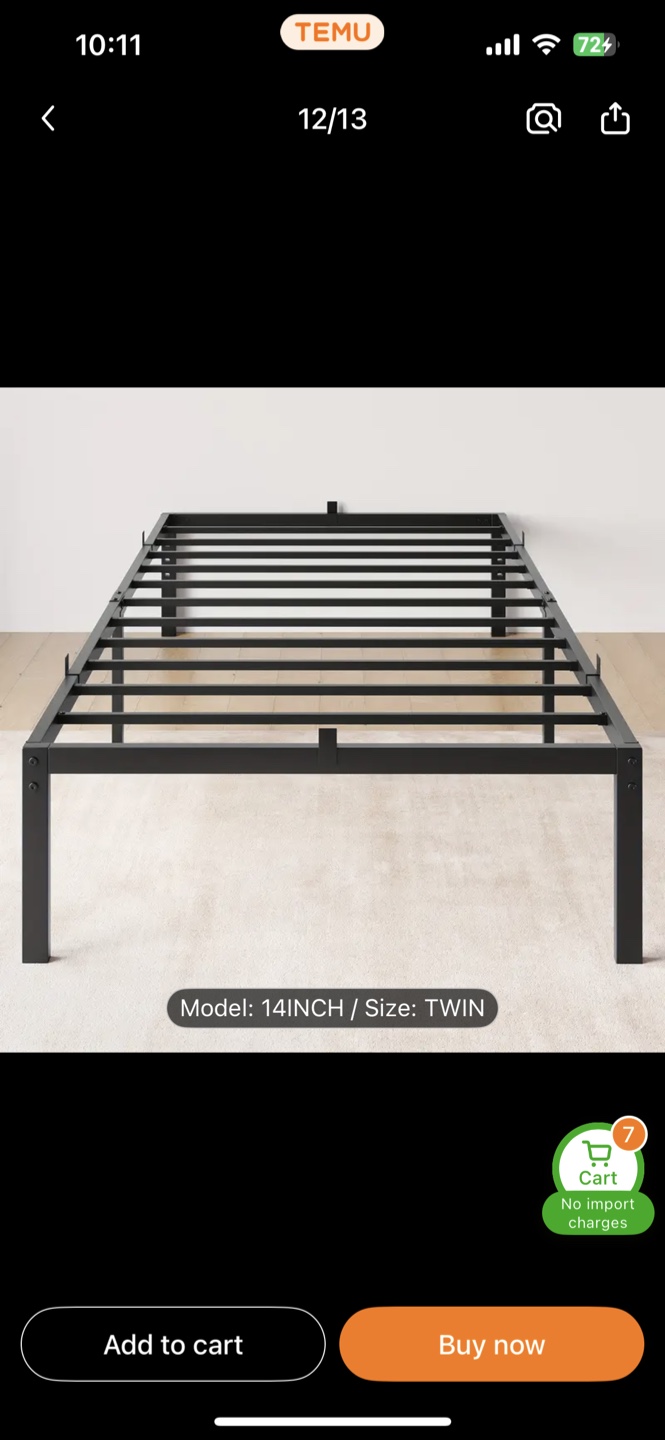 Twin Bed Frame -1 month old