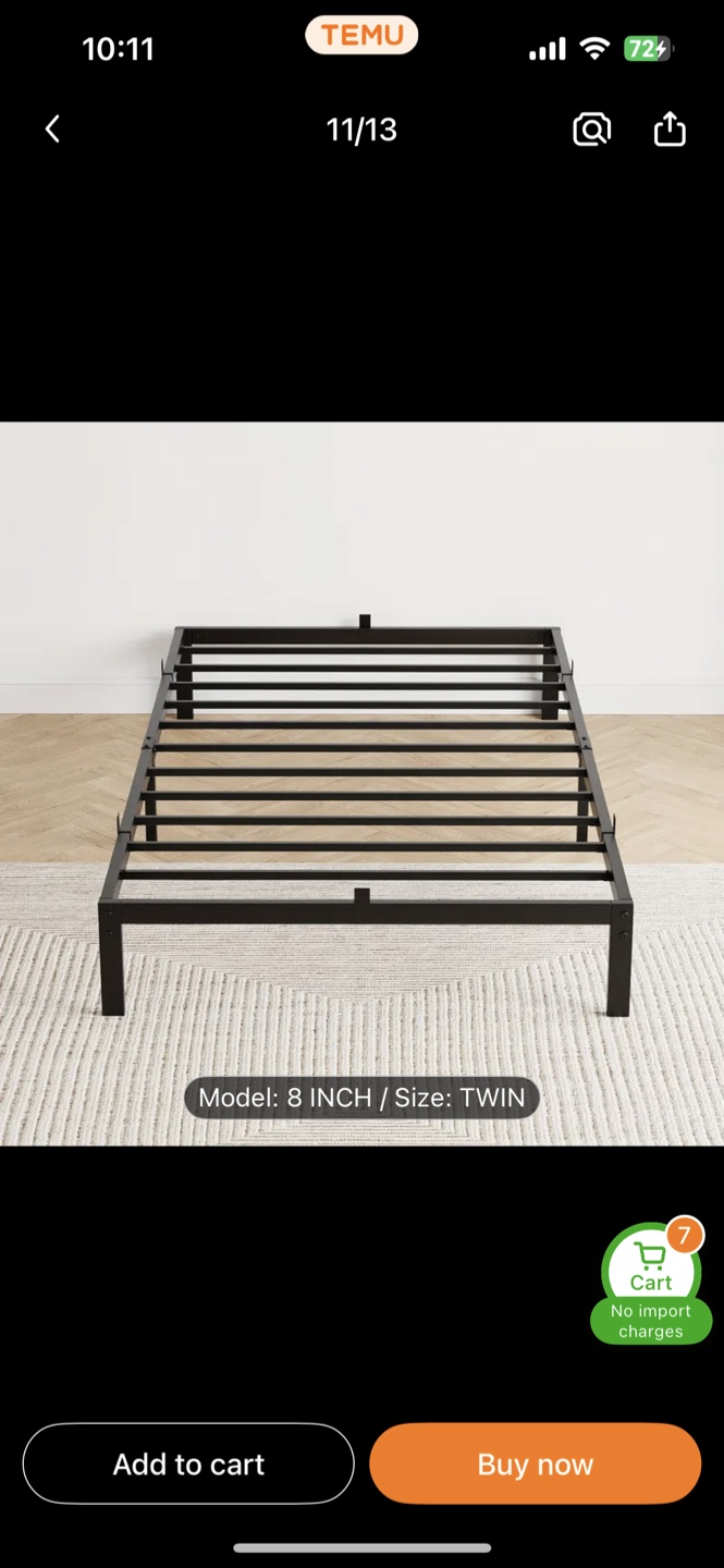 Twin Bed Frame -1 month old - photo 2
