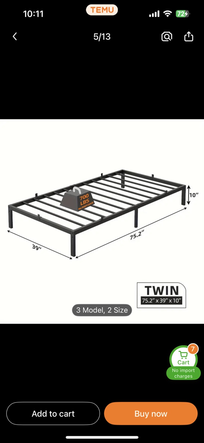 Twin Bed Frame -1 month old - photo 3