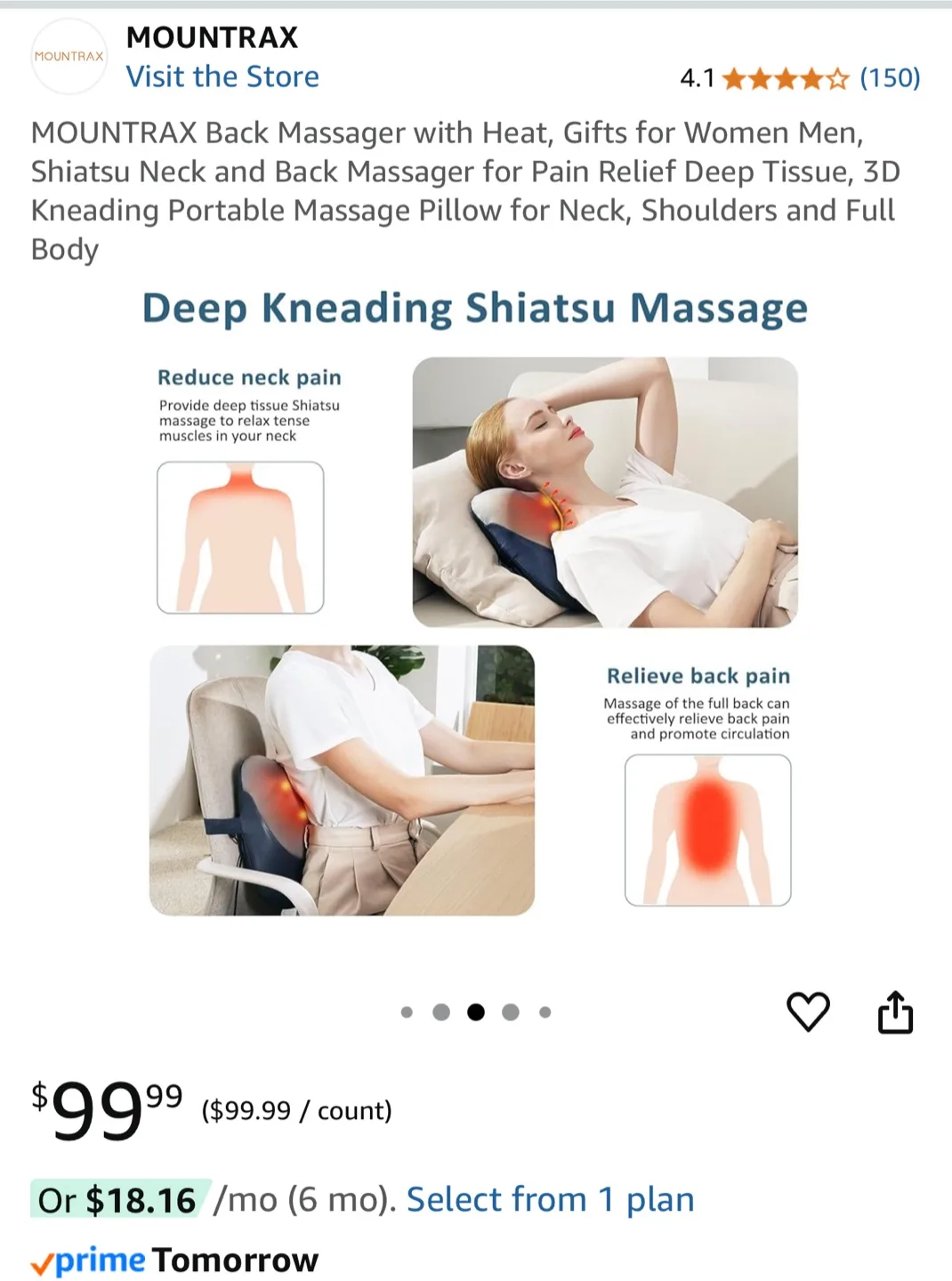 Mountrax Back Massager with Heat image indicator(2)