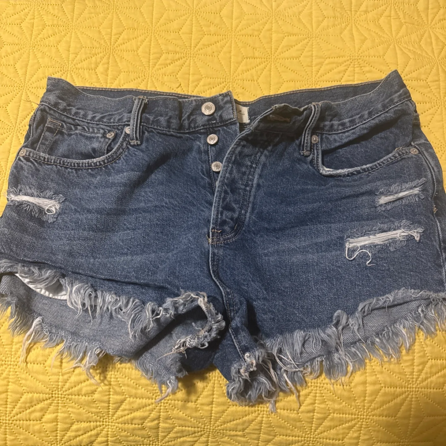 Free People Distressed Denim Shorts thumbnail