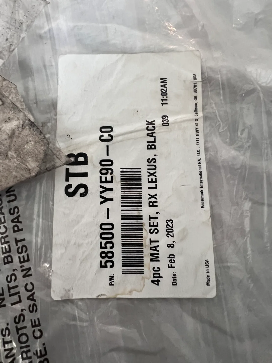 Lexus RX Black 4pc Floor Mat Set image indicator(5)