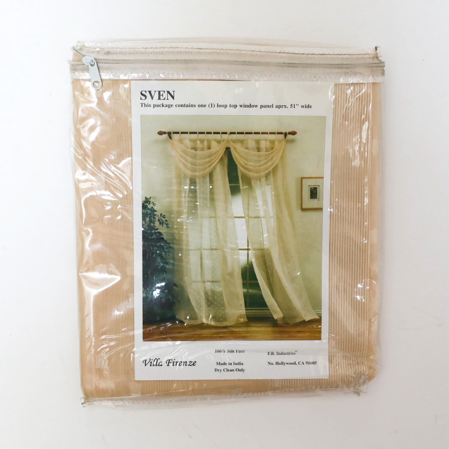 New Sven Loop Top Window Panel Mesh Curtain Sheer Cream 51 in