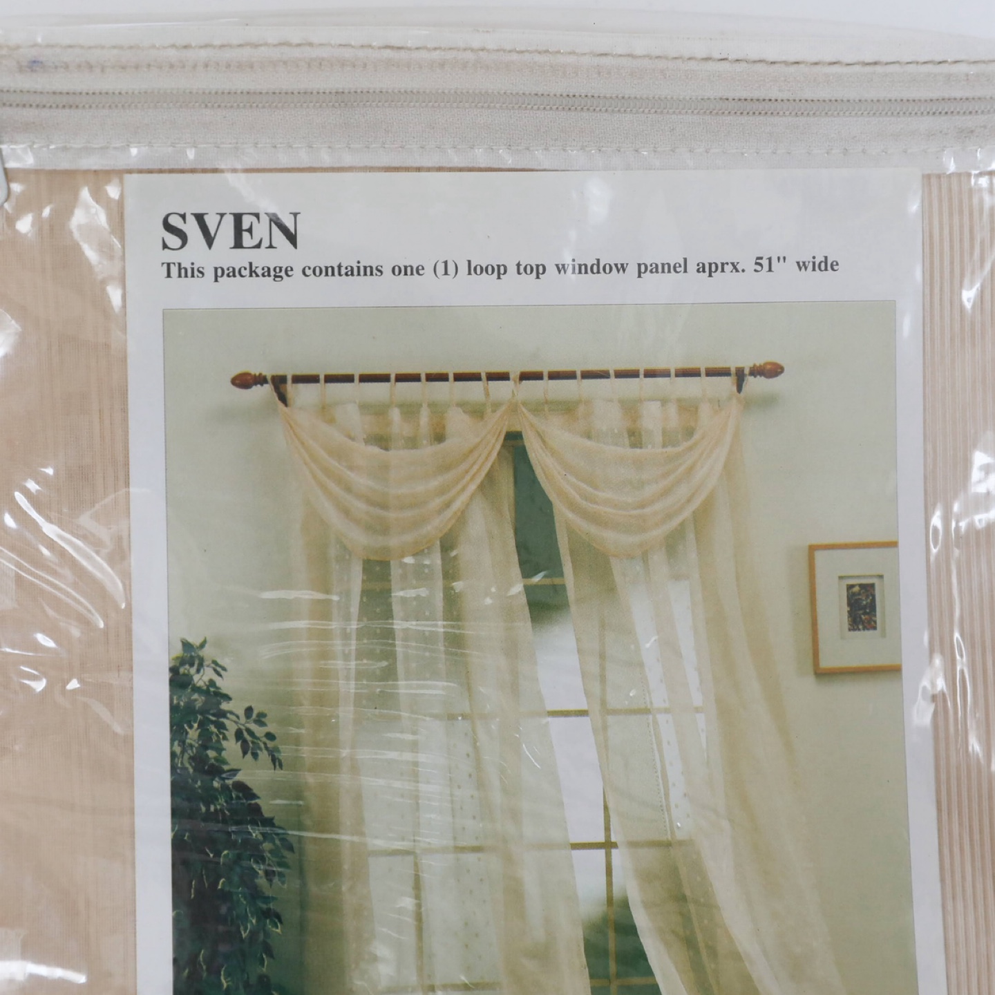 New Sven Loop Top Window Panel Mesh Curtain Sheer Cream 51 in - photo 4
