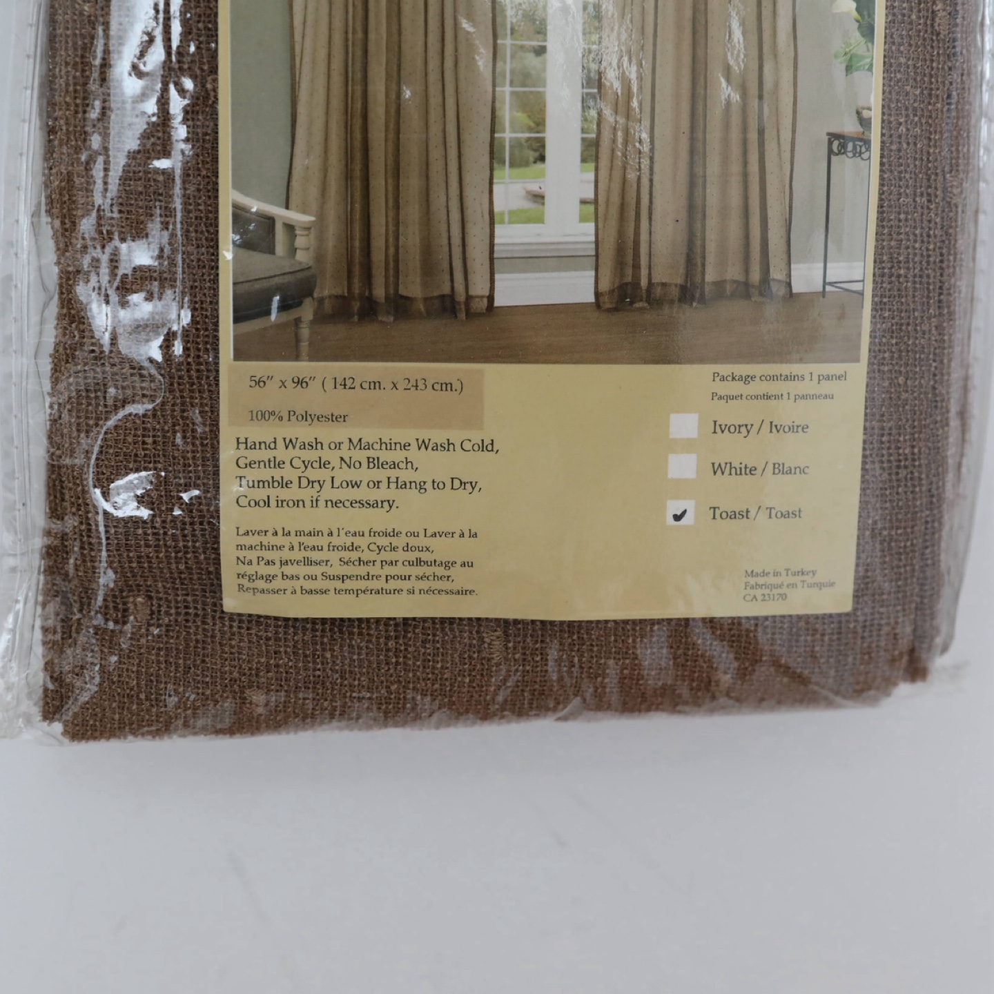 New Dana Rod Pocket Panel Curtain Sheer Toast Brown Lace 56 x 96 - photo 3