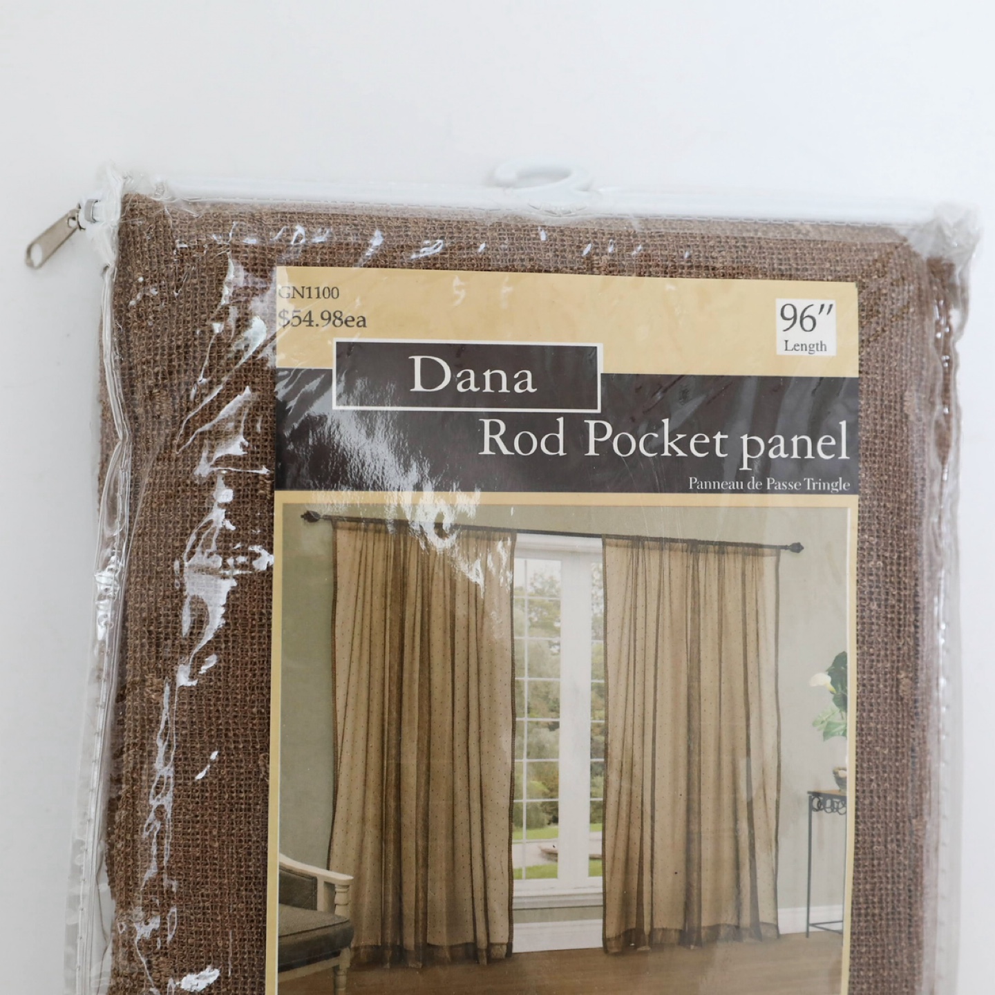 New Dana Rod Pocket Panel Curtain Sheer Toast Brown Lace 56 x 96 - photo 2