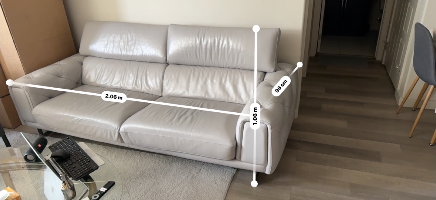 Grey Leather couch+ love seat (IKEA) + centre and side table - photo 3