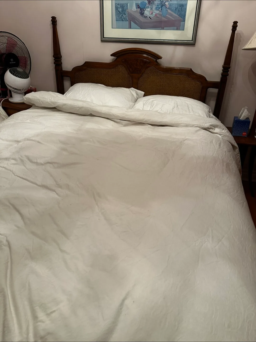 Vintage Wood & Wicker Headboard and Bed Frame image indicator(4)