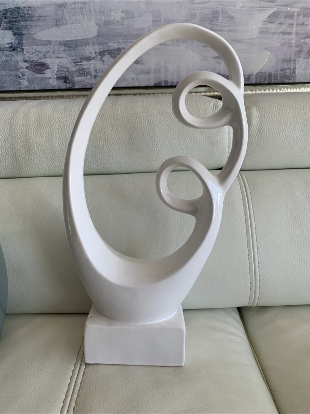 WEST ELM Abstract white deco + Wall Art thumbnail