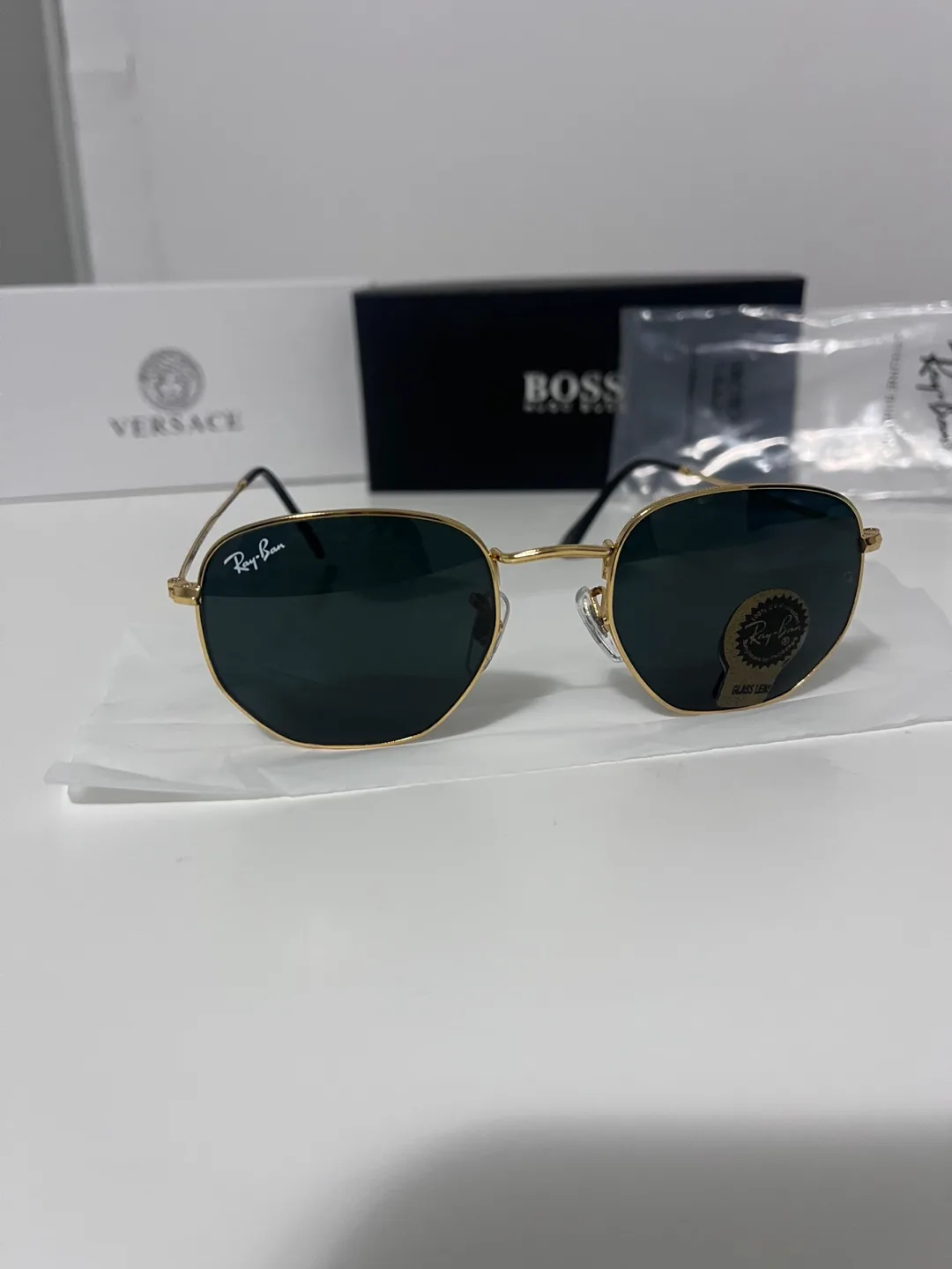 Ray-Ban Gold Hexagonal Sunglasses thumbnail