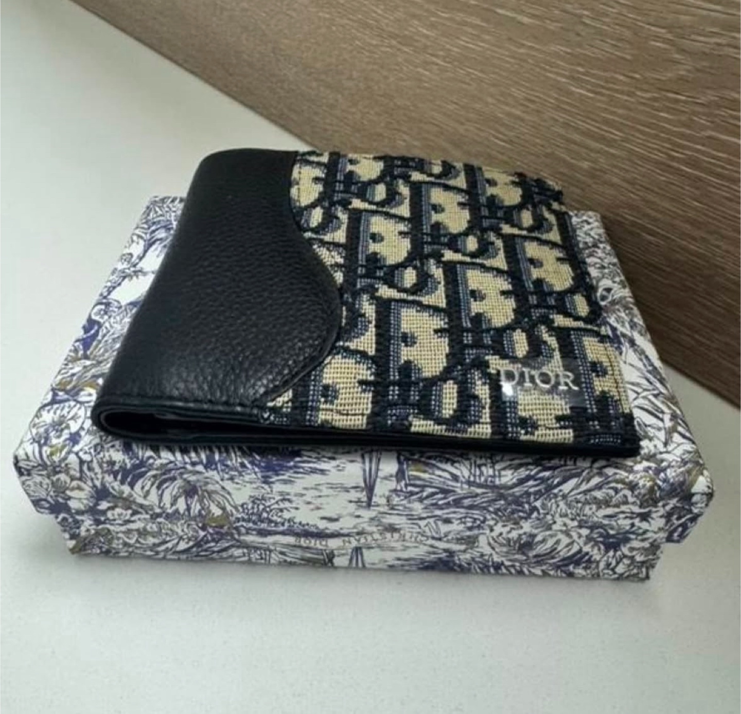 Dior Black Leather Wallet with Box - photo 3