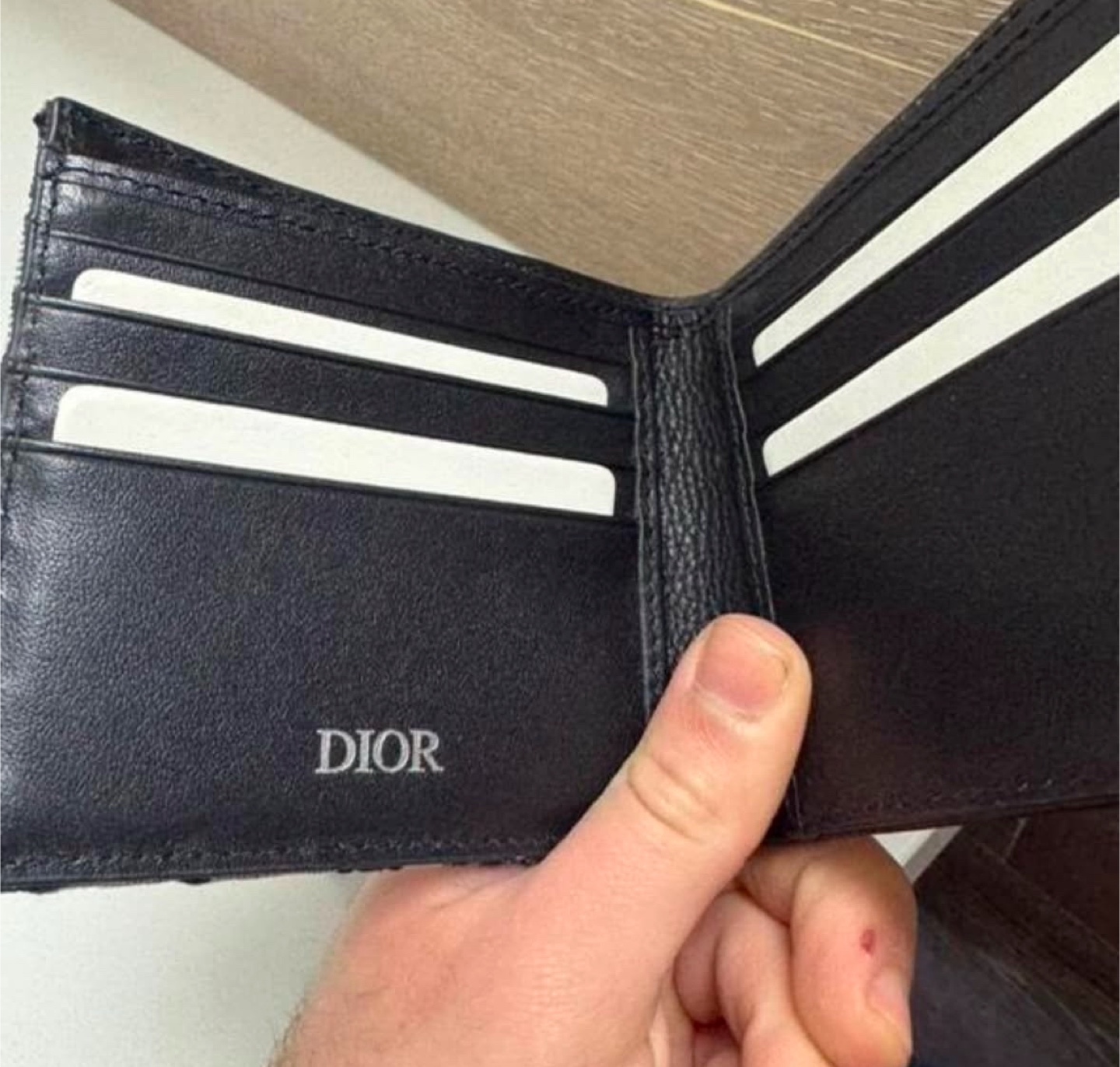 Dior Black Leather Wallet with Box - photo 4