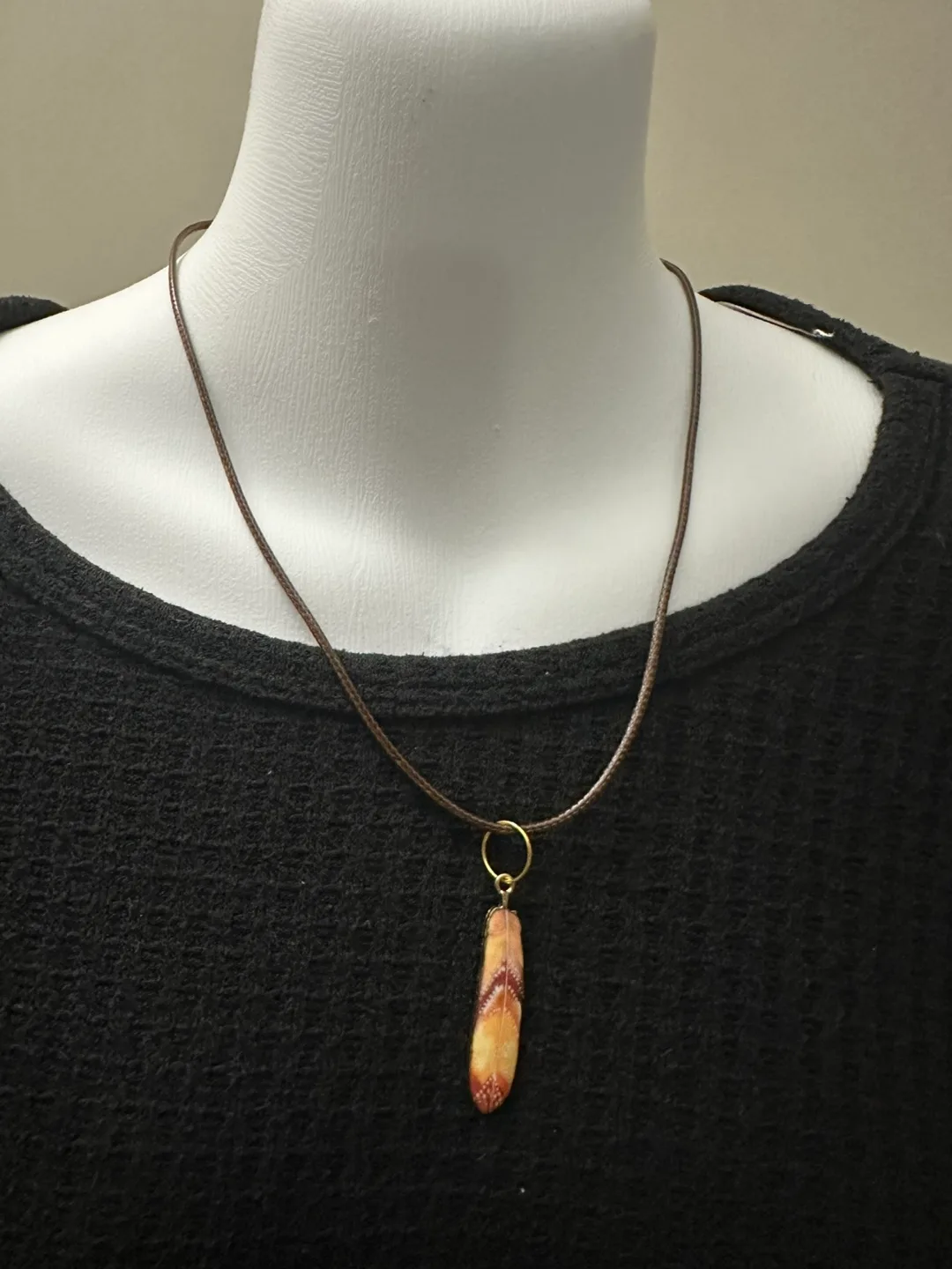 Handmade Feather Pendant Necklace thumbnail