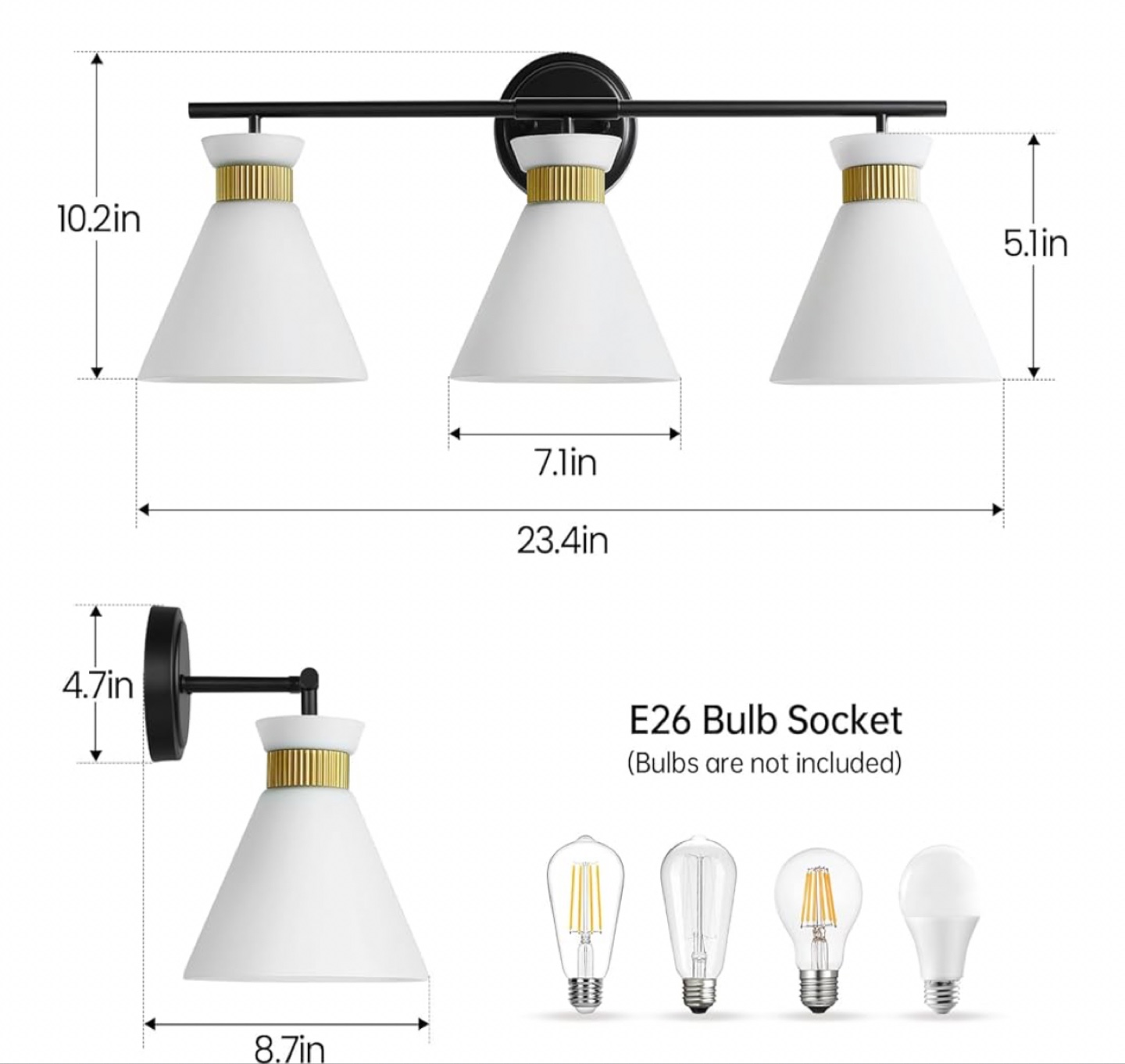 3-Light Bathroom Vanity Light Fixture - photo 3