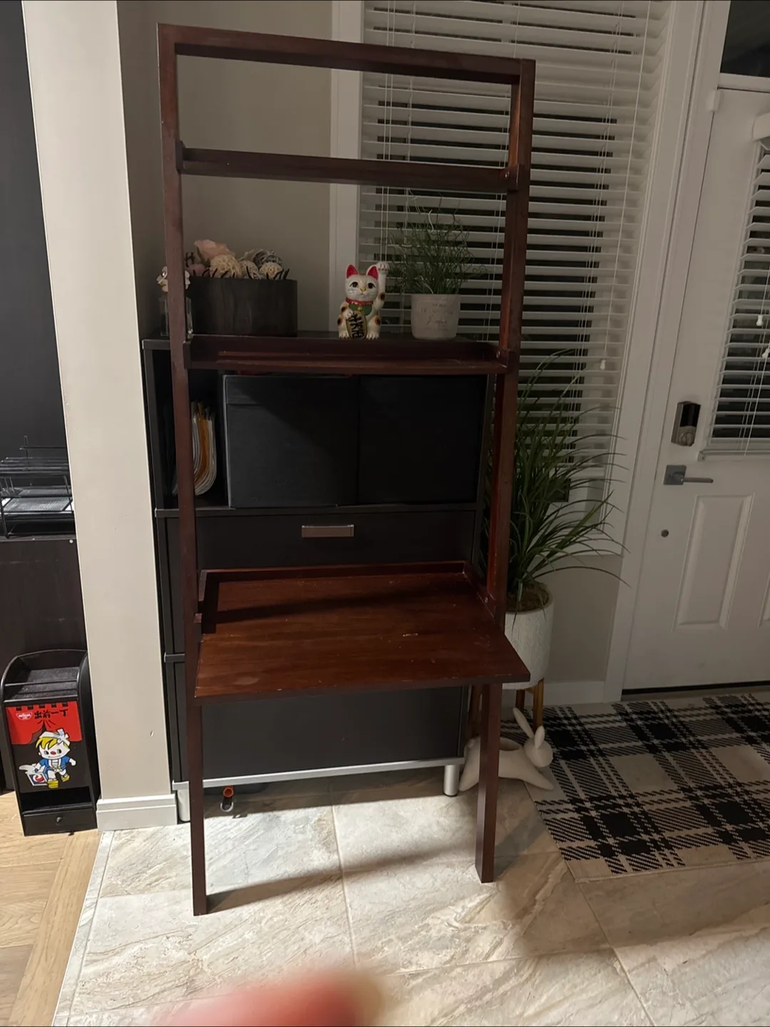Wood Desk with Shelves - 27" x 75" x 23" thumbnail