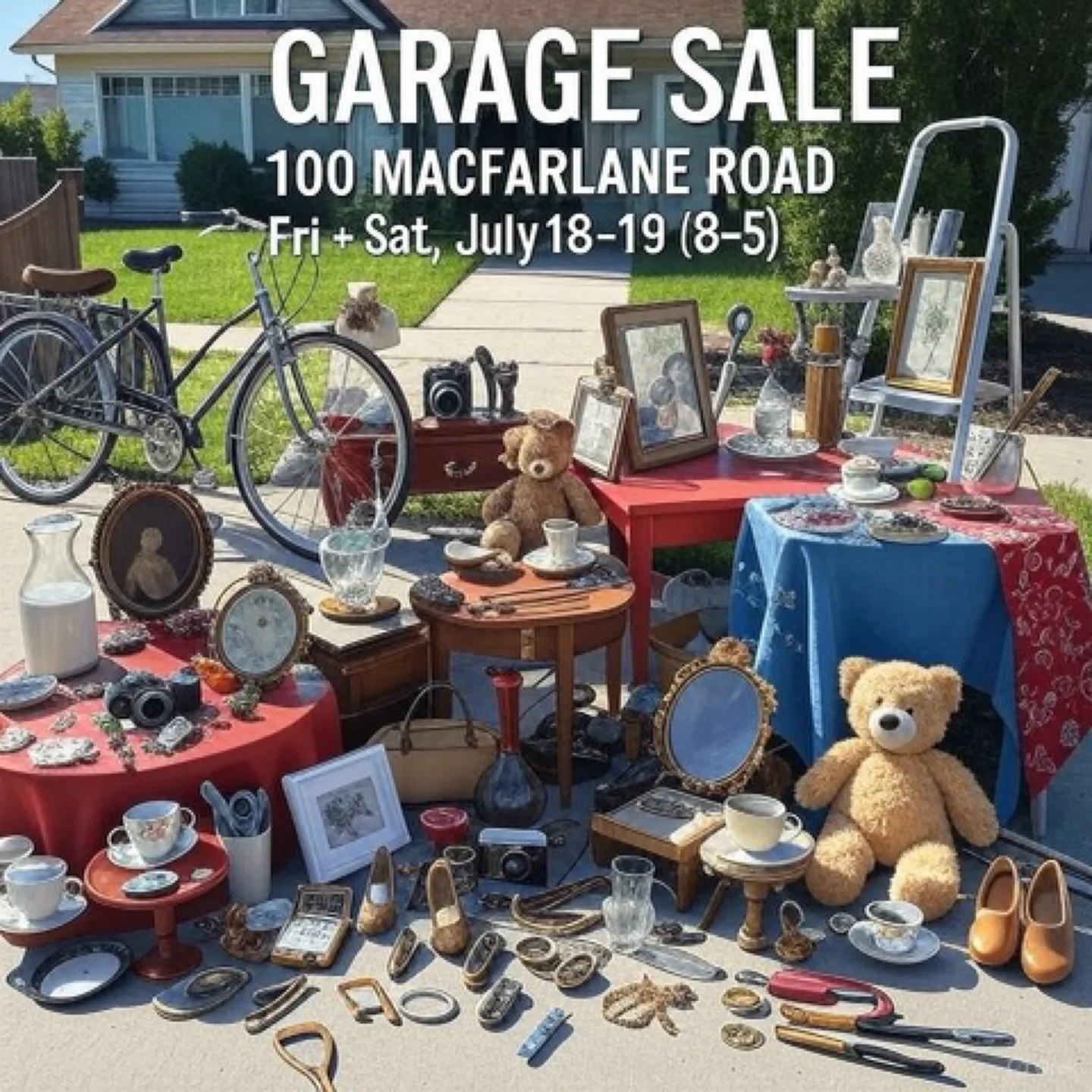 GARAGE SALE - 100 MacFarlane Road - Fri & Sat July 18-19 (8-5) thumbnail
