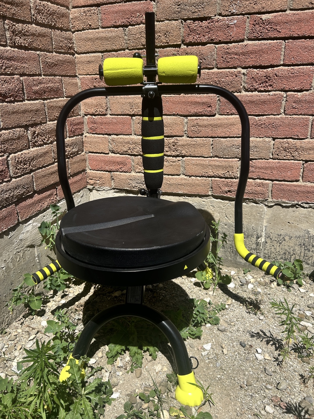 Abdominal Workout Chair, Black & Yellow - photo 2