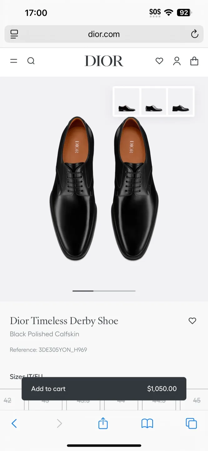Dior Timeless Derby Shoe Black Polished Calfskin thumbnail