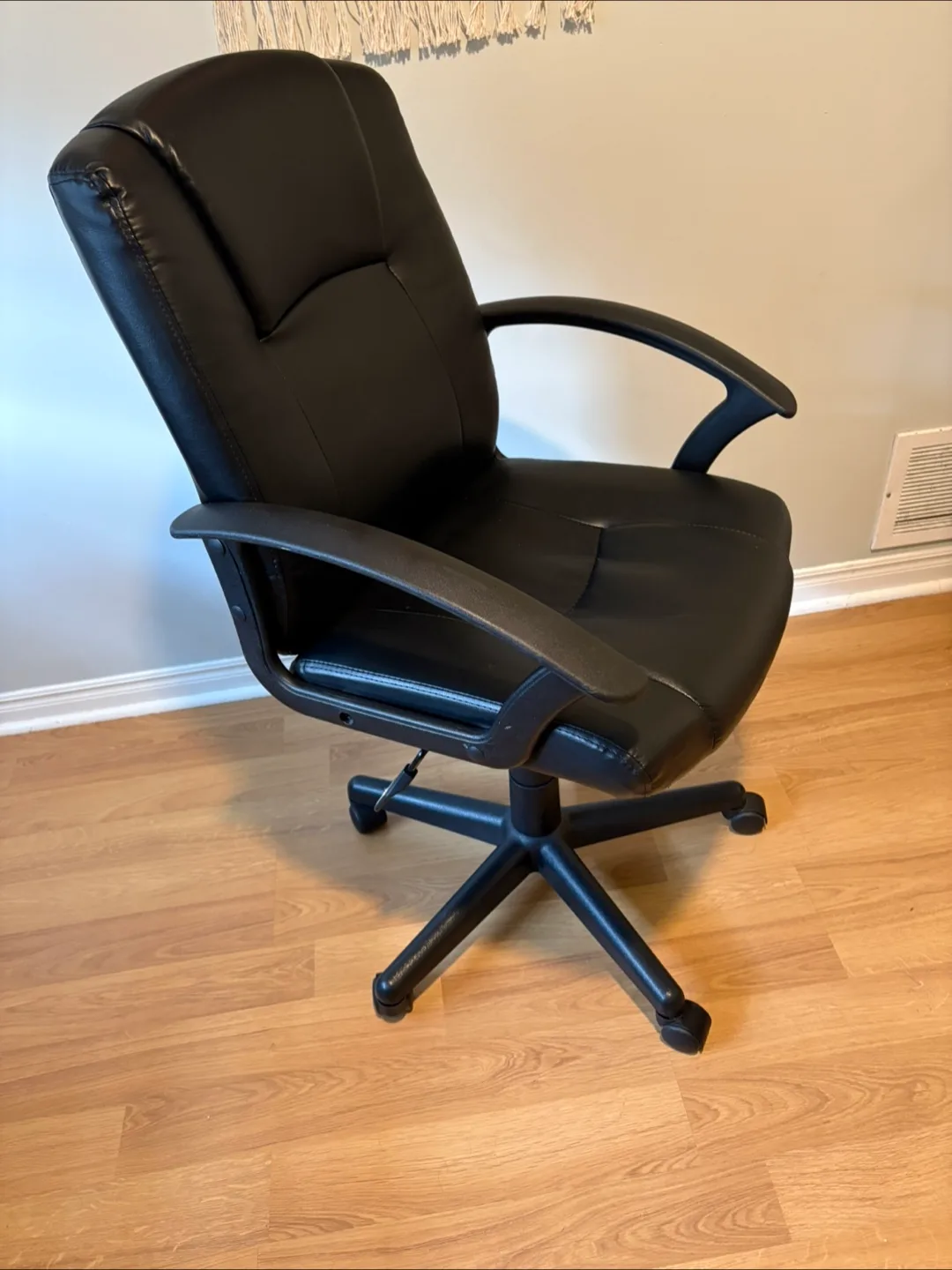 Black Leather Office Chair - Good Condition! $40 OBO image indicator(2)