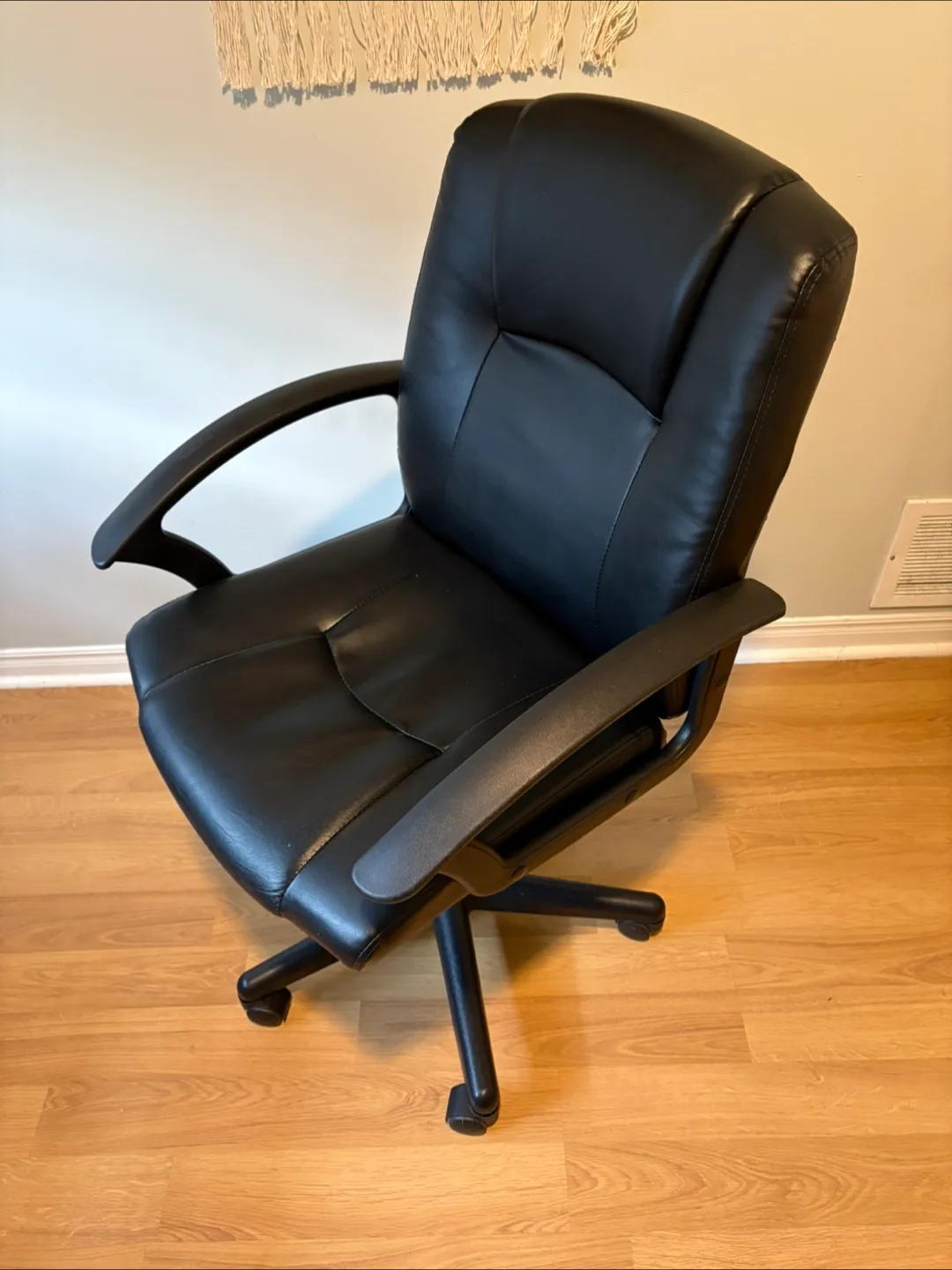 Black Leather Office Chair - Good Condition! $40 OBO image indicator(3)