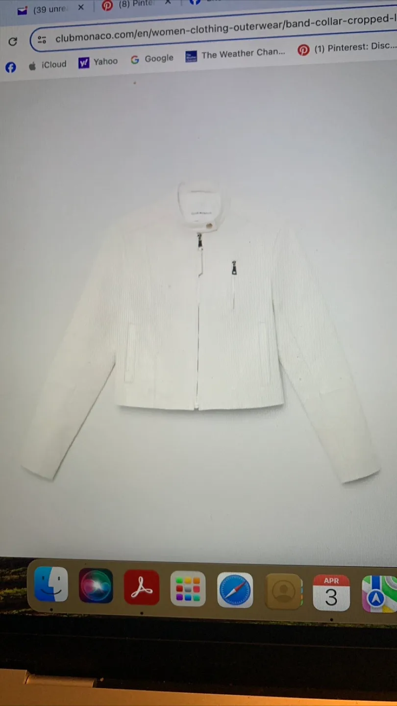 Club Monaco Cropped Leather Jacket - Size M thumbnail