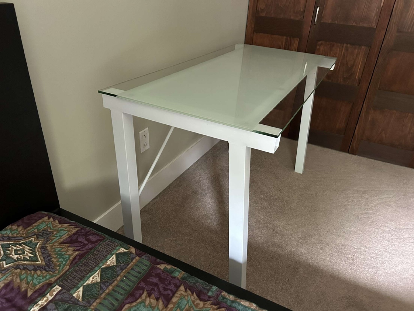 White Glass Top Desk - photo 3