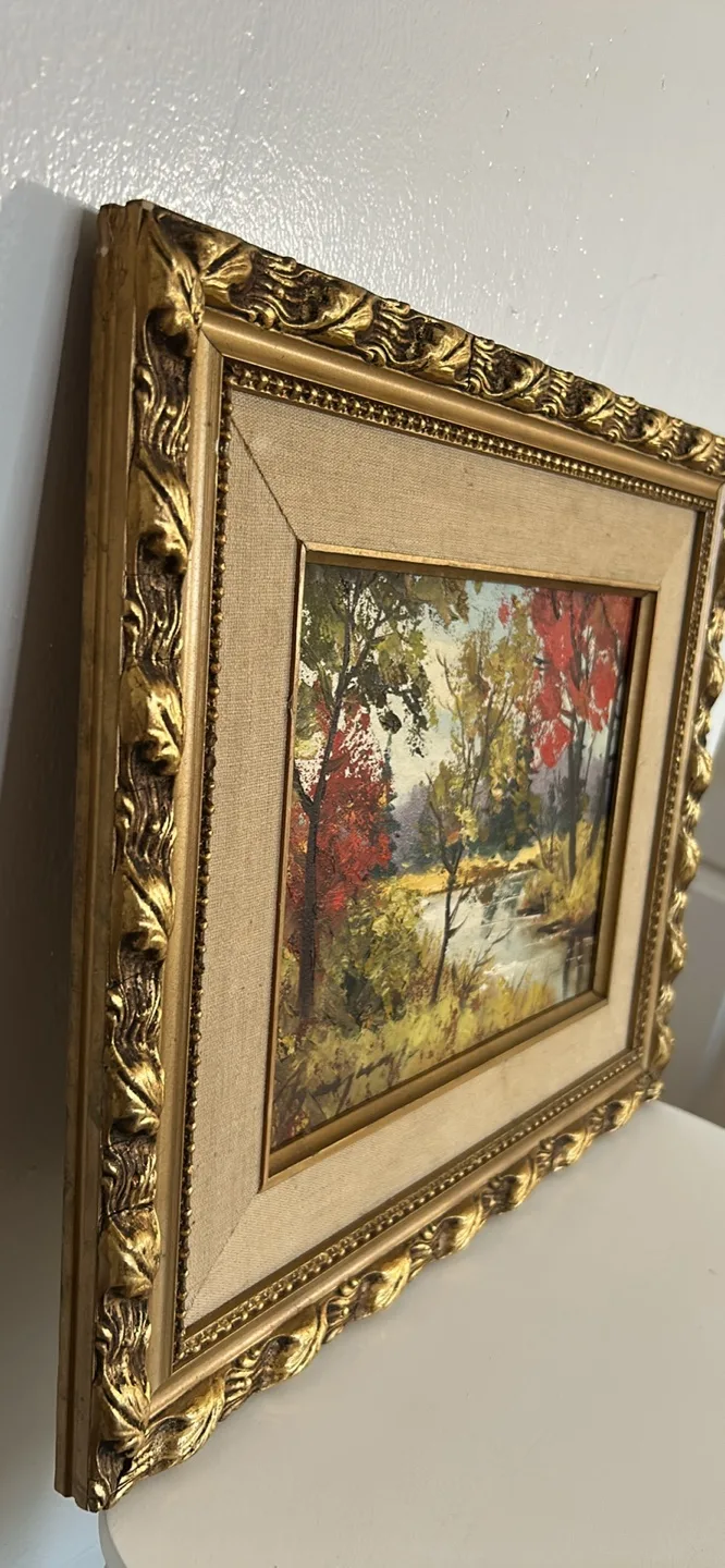 Vintage Framed Landscape Painting thumbnail