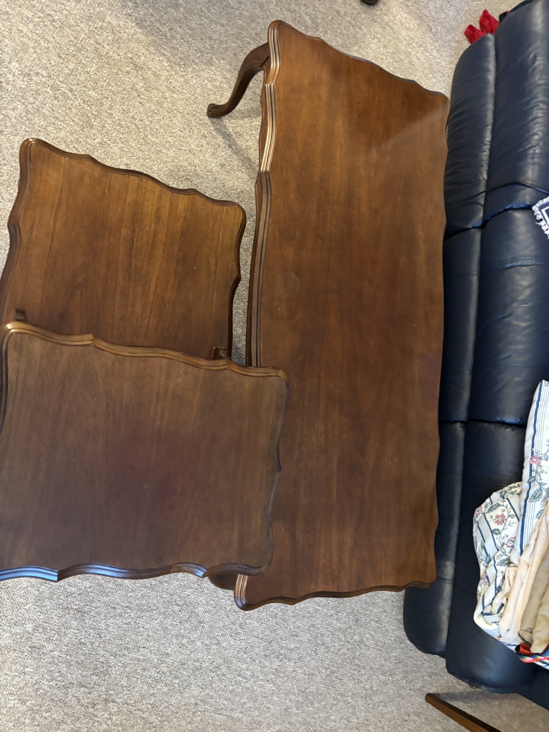 Vintage Brown Wood Coffee and End Table Set - photo 3