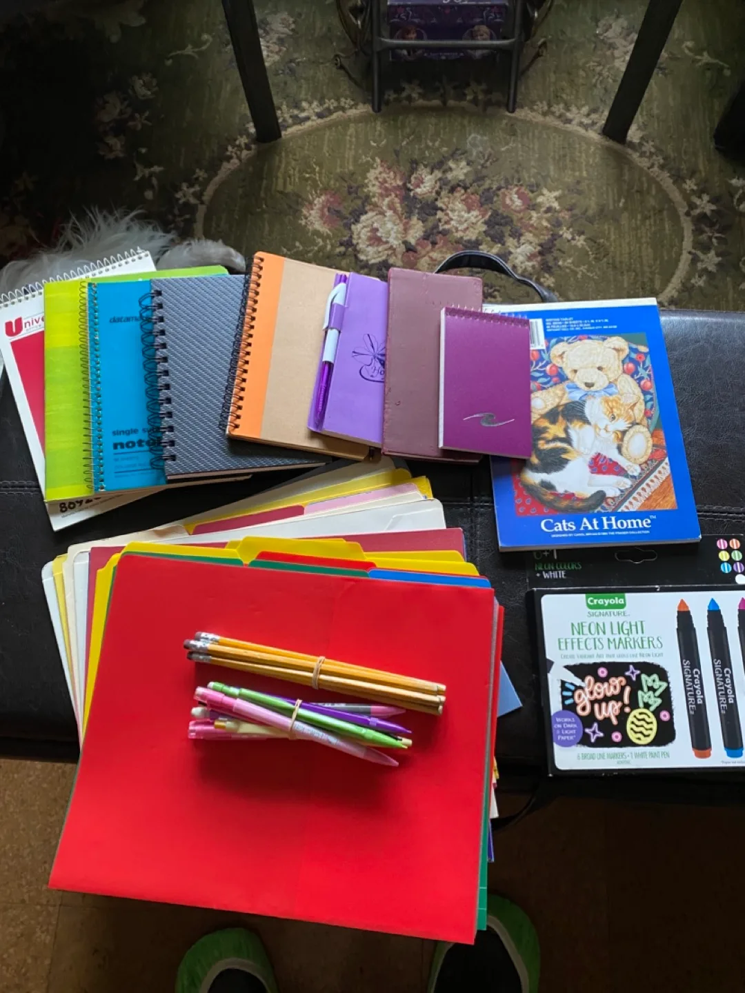 Mixed Lot of Notebooks, Folders, and Crayola Markers thumbnail
