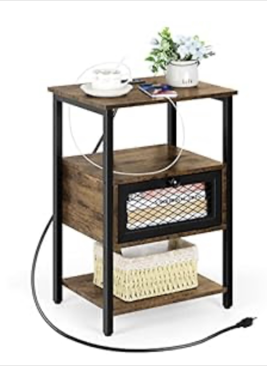 Two Nightstands with USB Charging Station and power sockets - photo 4