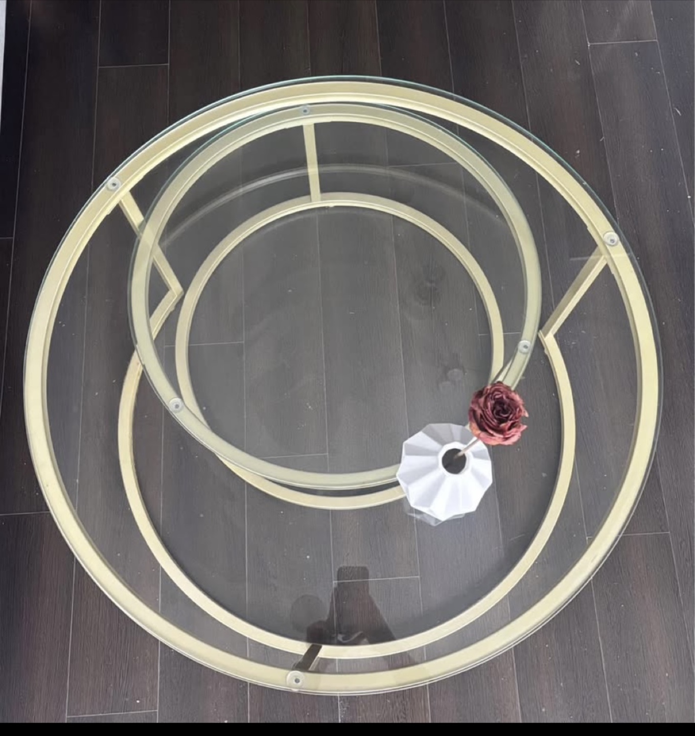 ‼️‼️Moving sale/Round Glass Coffee Table