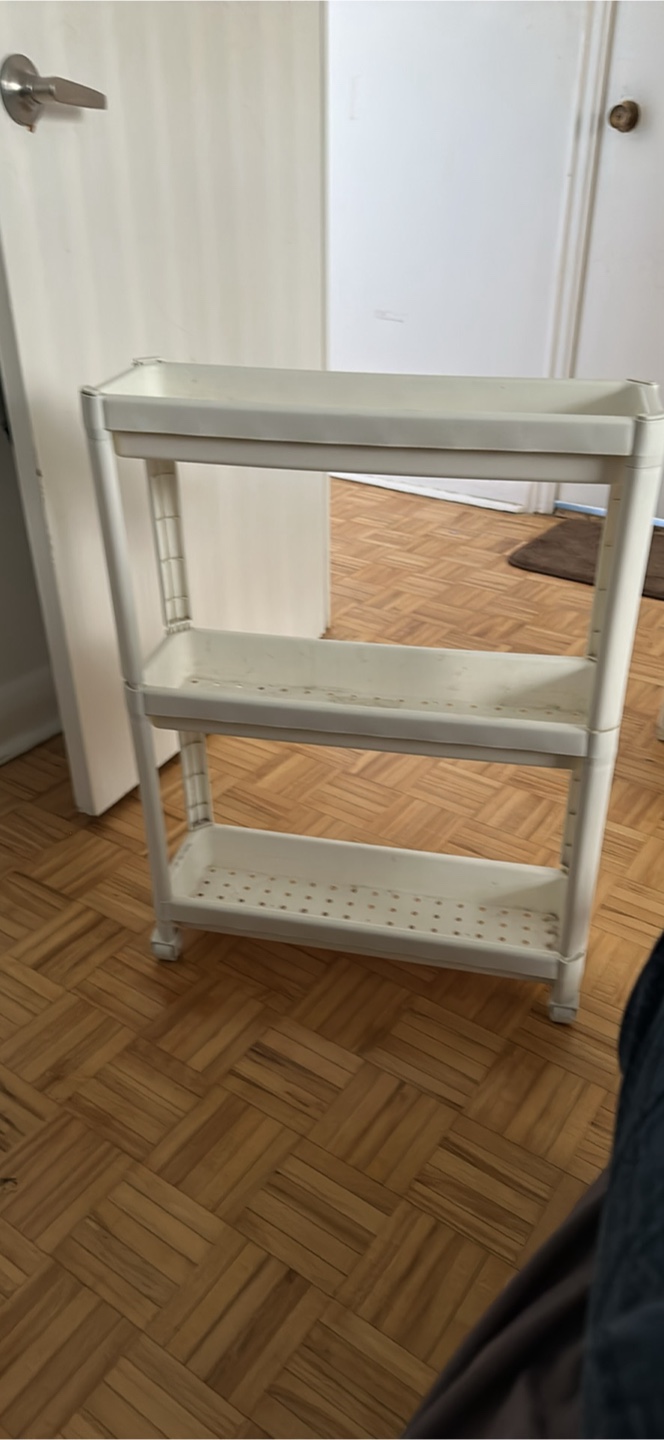 Rolling 3-Tier White Shelf