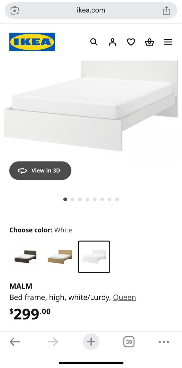 IKEA MALM Queen Bed Frame - White - photo 2
