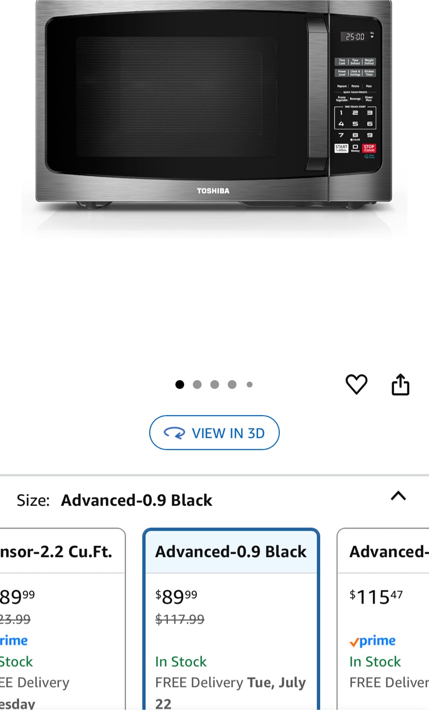 Toshiba Advanced - 0.9 Black Microwave - photo 3