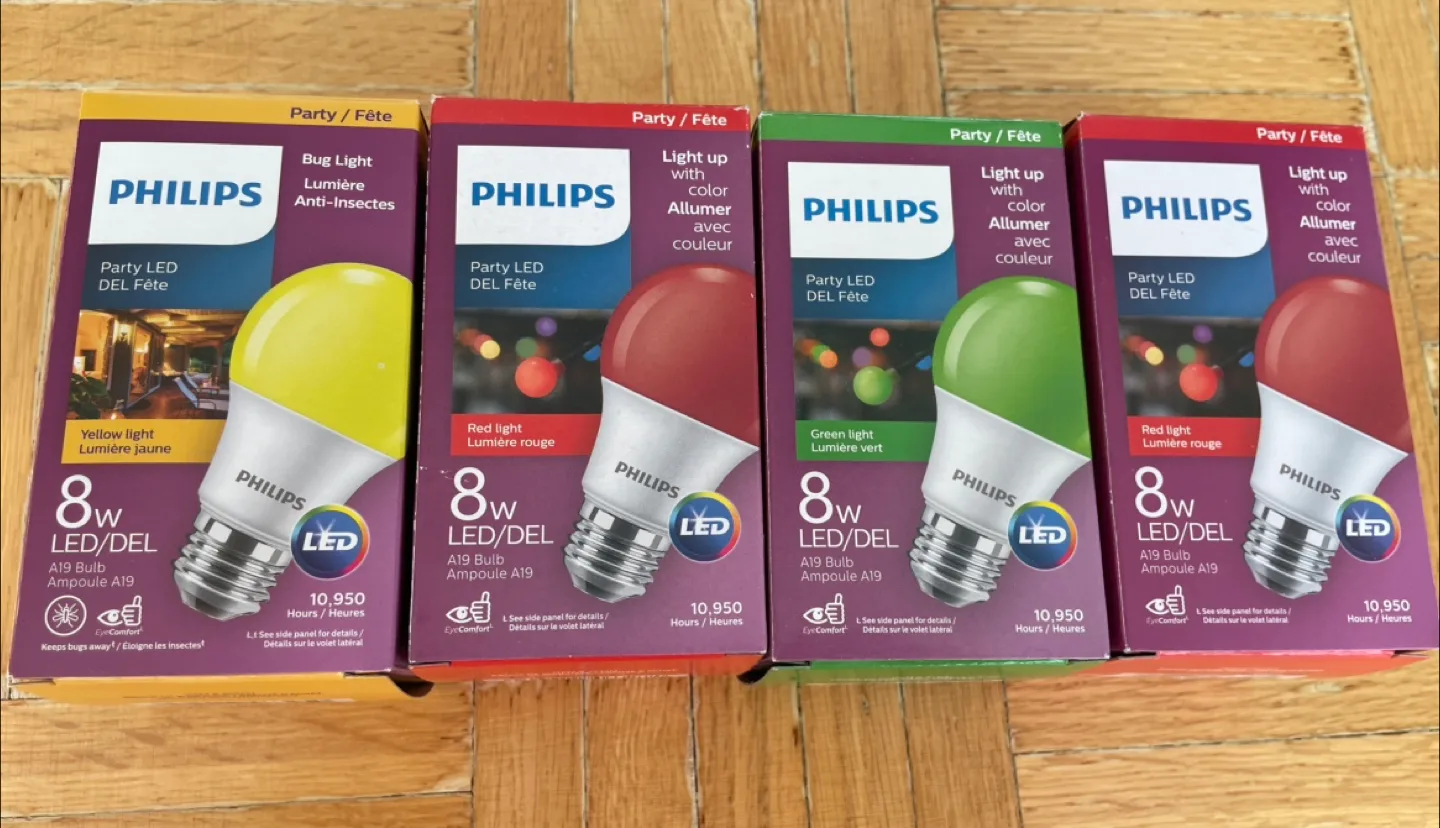 Philips Party LED Bulbs - Red, Green, Yellow thumbnail
