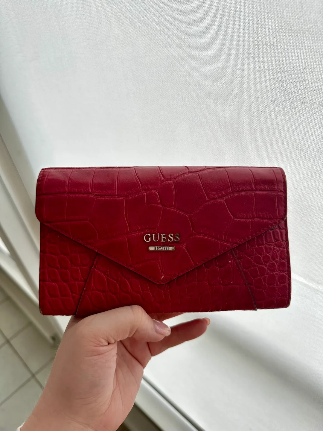 Guess Wallet | Red Croc Print thumbnail