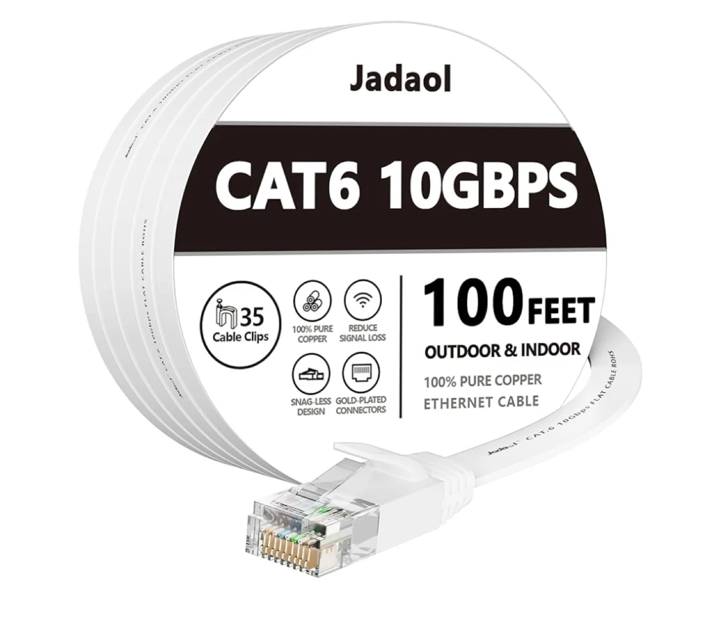 Jadaol CAT6 10Gbps 100ft Ethernet Cable thumbnail