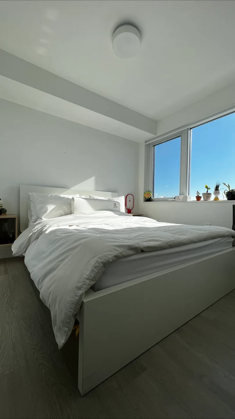 Queen IKEA Malm Bed Frame in White thumbnail