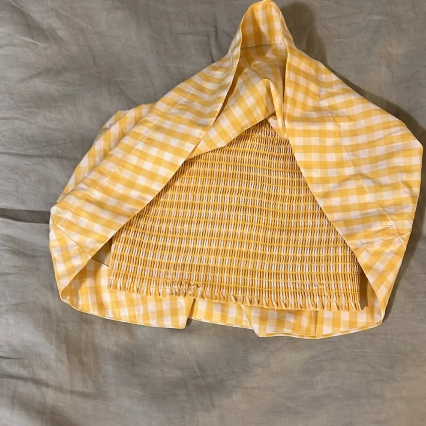 Aritzia Bonaventure Blouse Yellow and White Gingham - small image indicator(4)