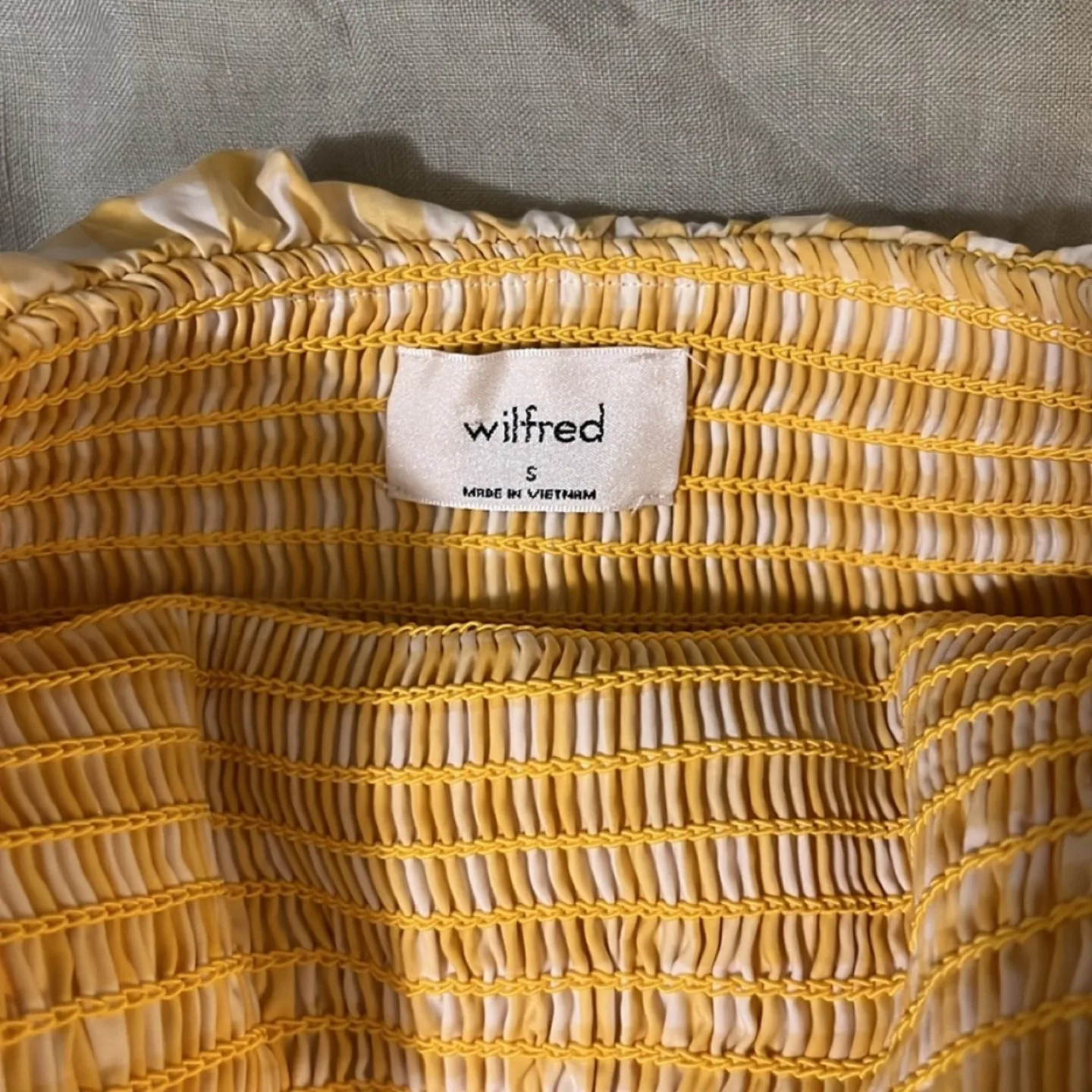 Aritzia Bonaventure Blouse Yellow and White Gingham - small image indicator(5)