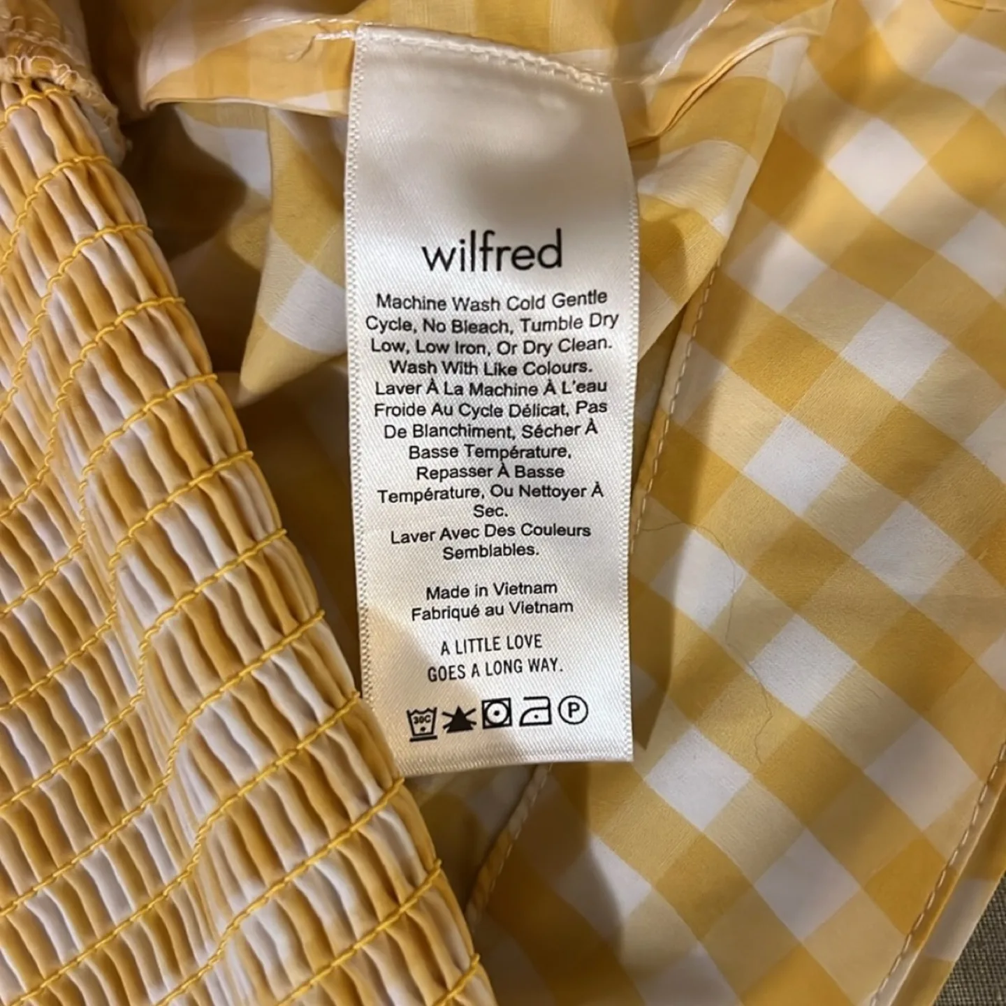 Aritzia Bonaventure Blouse Yellow and White Gingham - small image indicator(6)